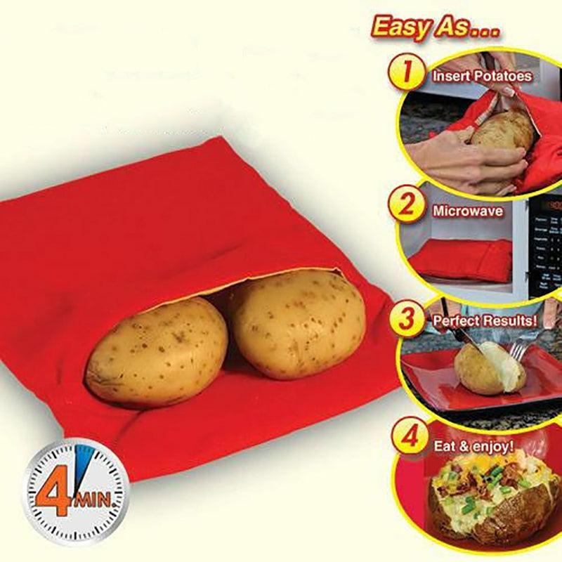 2X Microwave Baked Potato Corn Cooking Bag Reusable Washable Corn Cooker Express 4