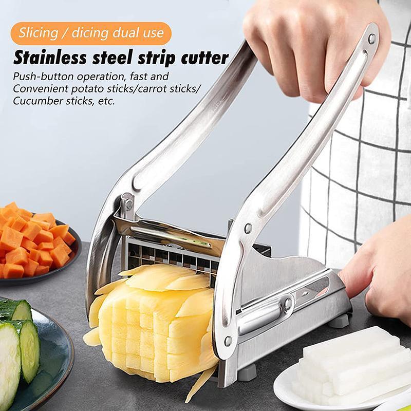 Chip Potato Chipper Maker French Fries Dicer Slicer Chopper Cutter and 2 Blades 4
