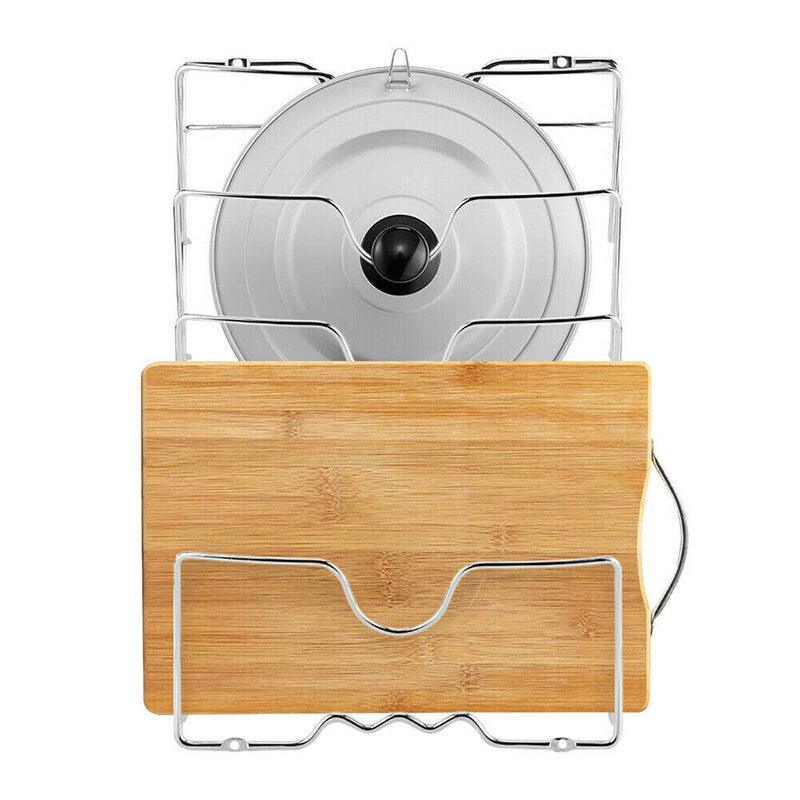 Pan Lid Holder Storage Rack Wall Mount Pot Cover Organizer Kitchen Accessories 4