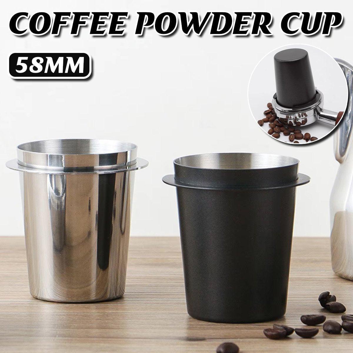 58mm Stainless Steel Coffee Catchers Coffee Maker Handle Accessories Durable Use - Black
