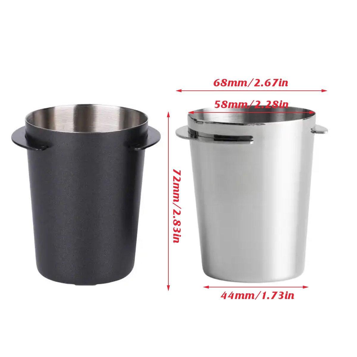 58mm Stainless Steel Coffee Catchers Coffee Maker Handle Accessories Durable Use - Black 3