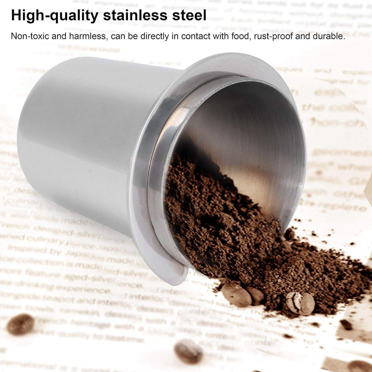 58mm Stainless Steel Coffee Catchers Coffee Maker Handle Accessories Durable Use - Black 5