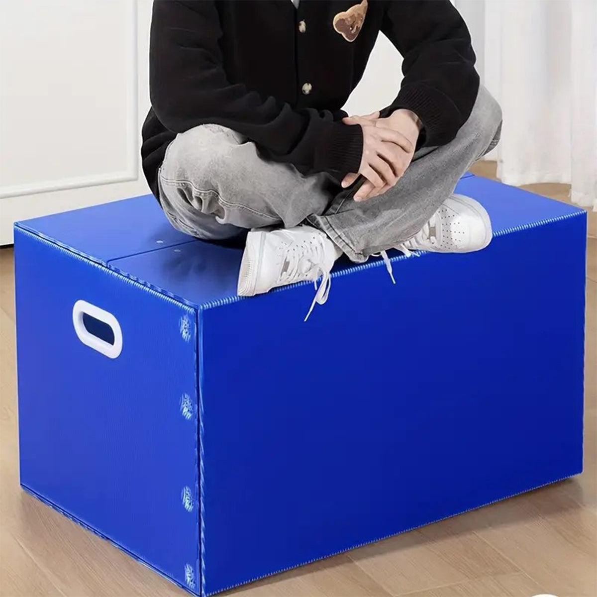 Large Capacity Waterproof Plastic Storage Box Foldable Moving Organizer Durable - 70x50x50cm 4