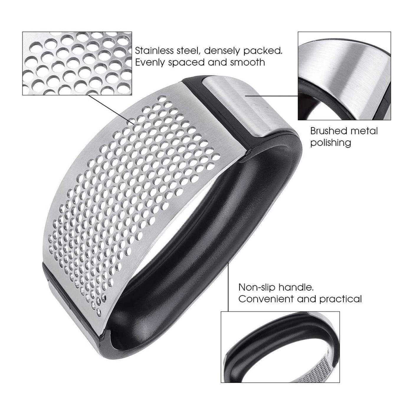 Stainless Steel Garlic Masher Press Crusher Squeezer Masher Kitchen Gadget Au - Black 4