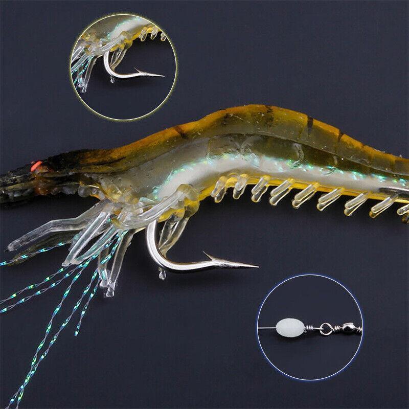 10 Pack Soft Shrimp Lures with Hooks for Bream Flathead Cod and Bass Fishing 4