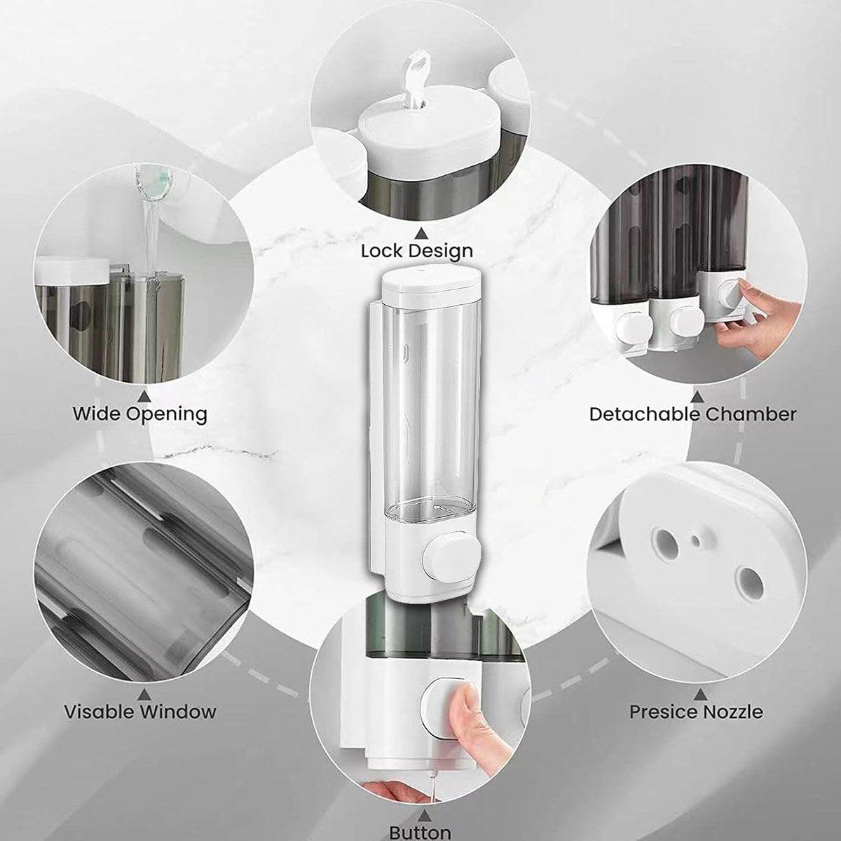 Wall Mounted Soap Dispenser Manual Press Shower Gel Bottle for Hand Sanitizer 5