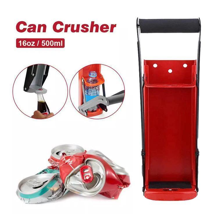 Can Crusher 12/16oz Beer Smasher Aluminium Recycling Wall Mount Bottle Opener - Red 5