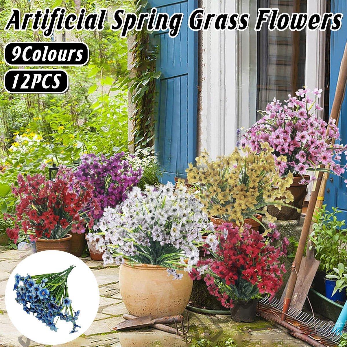 12pcs Artificial Flowers Set for Home Decor Wedding Party Fake Floral Decor - Peach