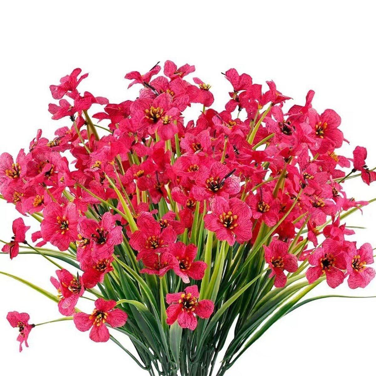 12pcs Artificial Flowers Set for Home Decor Wedding Party Fake Floral Decor - Peach 8