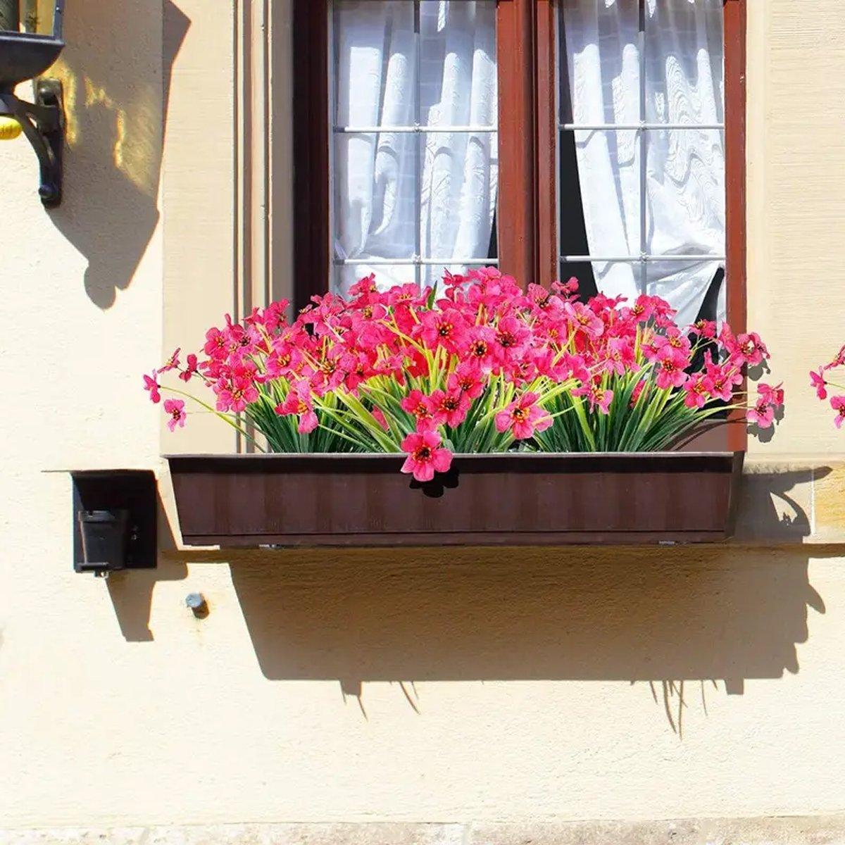 12pcs Artificial Flowers Set for Home Decor Wedding Party Fake Floral Decor - Purple 5