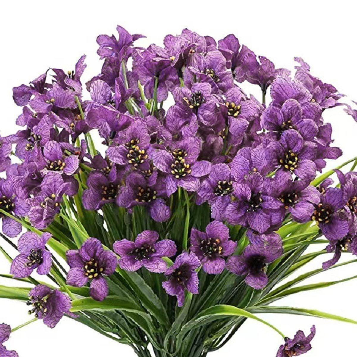 12pcs Artificial Flowers Set for Home Decor Wedding Party Fake Floral Decor - Purple 7