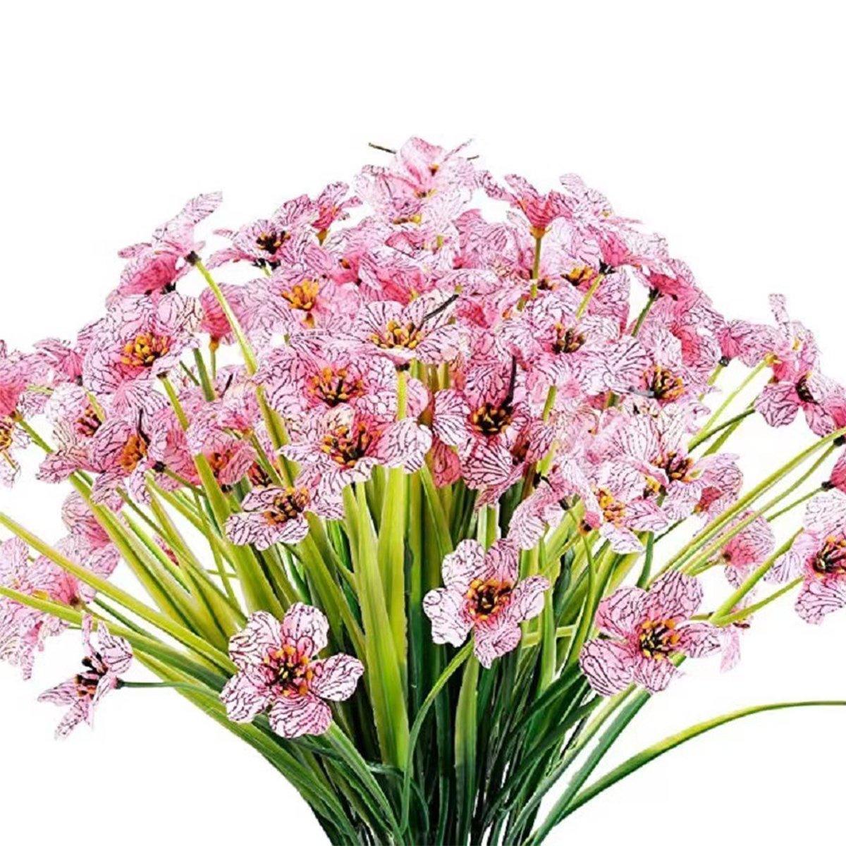 12pcs Artificial Flowers Set for Home Decor Wedding Party Fake Floral Decor - Purple 10