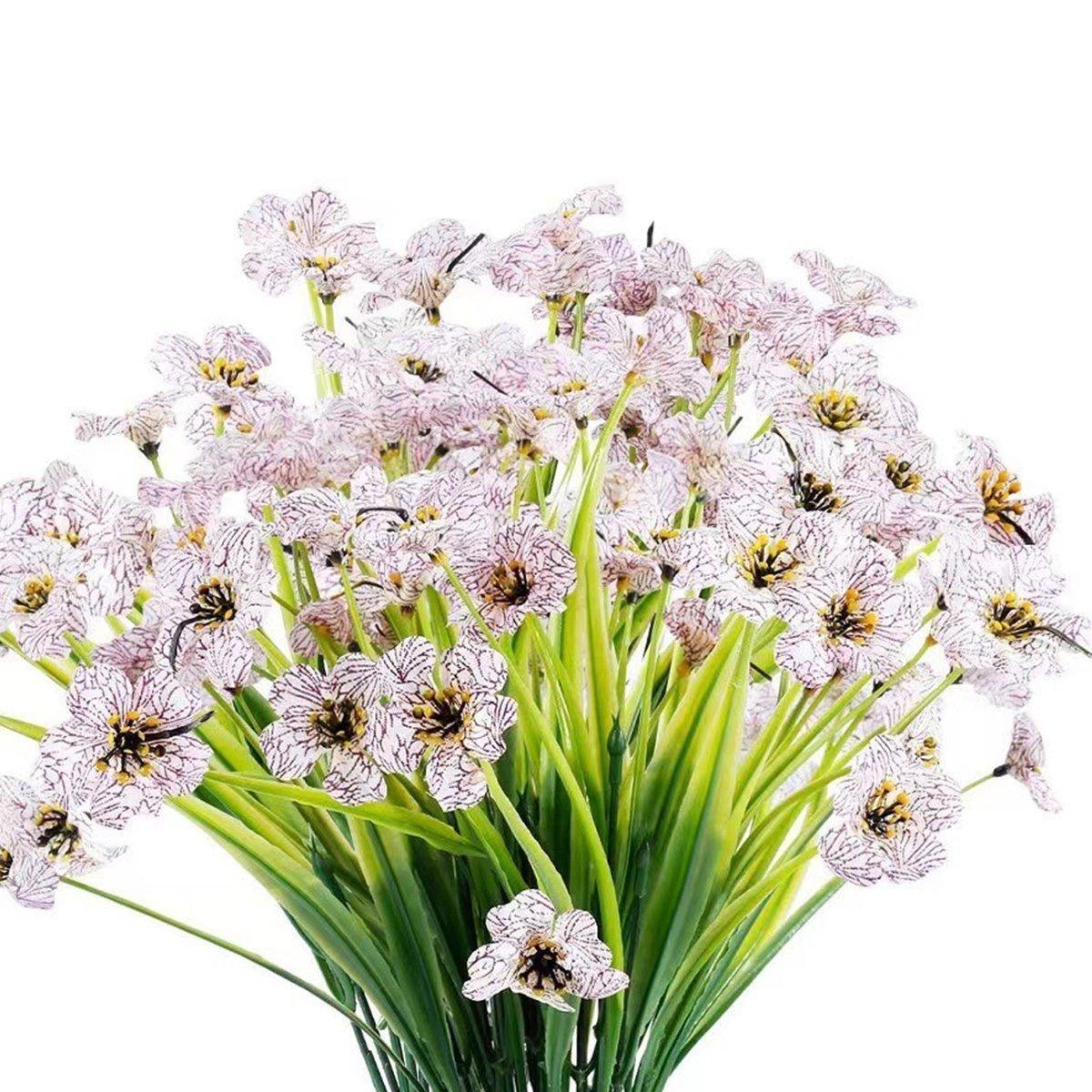 12pcs Artificial Flowers Set for Home Decor Wedding Party Fake Floral Decor - White 6