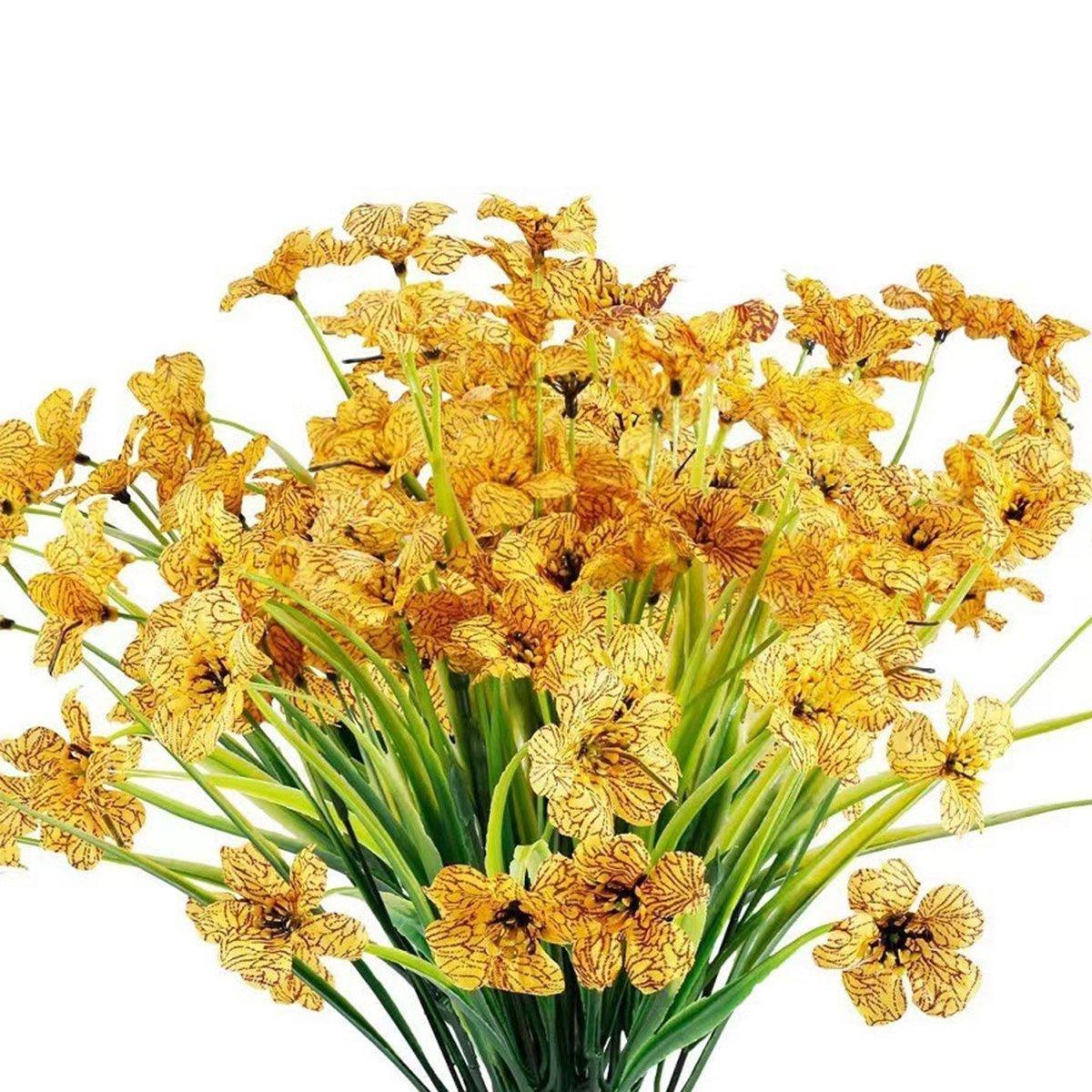 12pcs Artificial Flowers Set for Home Decor Wedding Party Fake Floral Decor - White 11