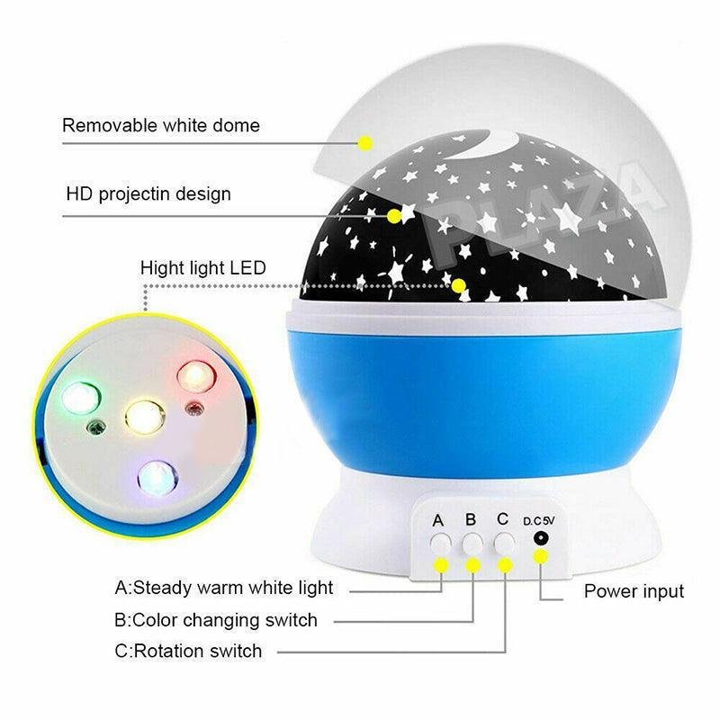 LED Night Star Galaxy Projector Rotating Lamp for Bedroom Ambience and Gift Use - Black 4