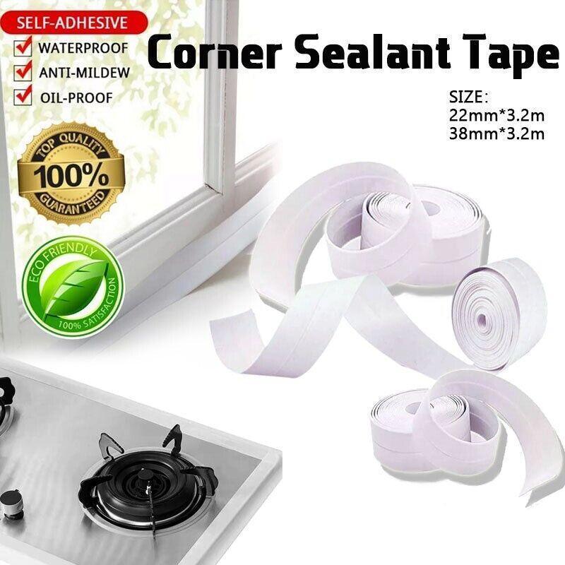 Kitchen Bathroom Sink Sealing Strip Waterproof Tape 3.2M White Easy to Clean White - 22mm*3.2m