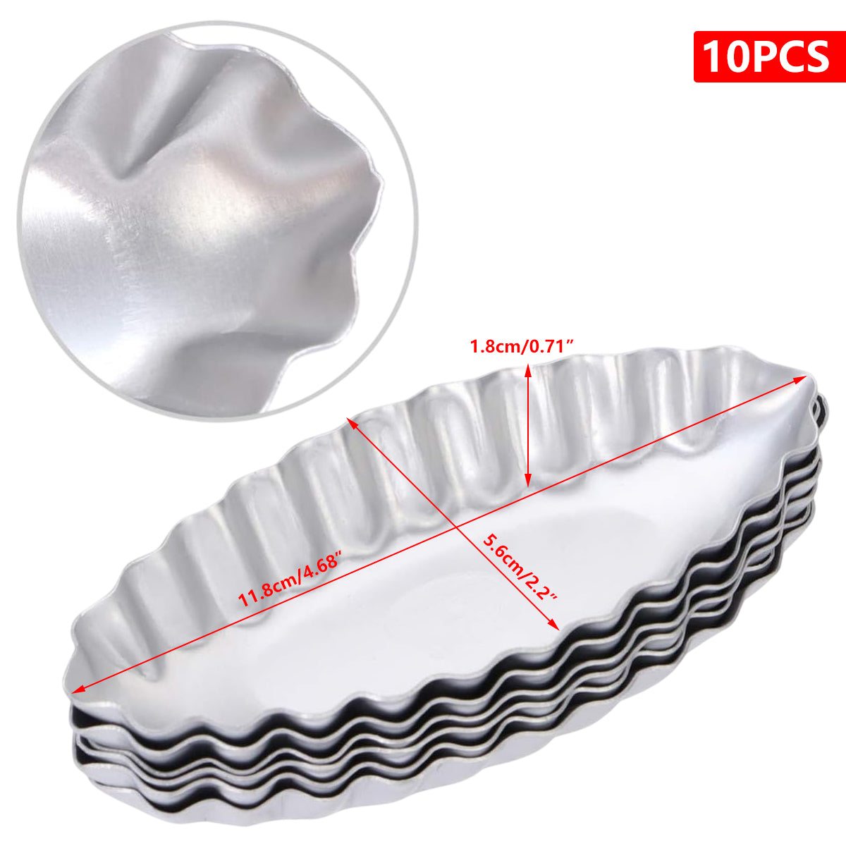10PCS Baking Egg Tart Mould Cake Tins Set DIY Cups Sailing Boat Pie Mold Plate 3