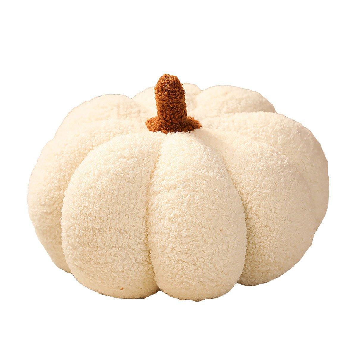 Soft Plush Pumpkin Pillow Cushion Sofa Living Room Bay Window Decor Indoor Toy - White 11