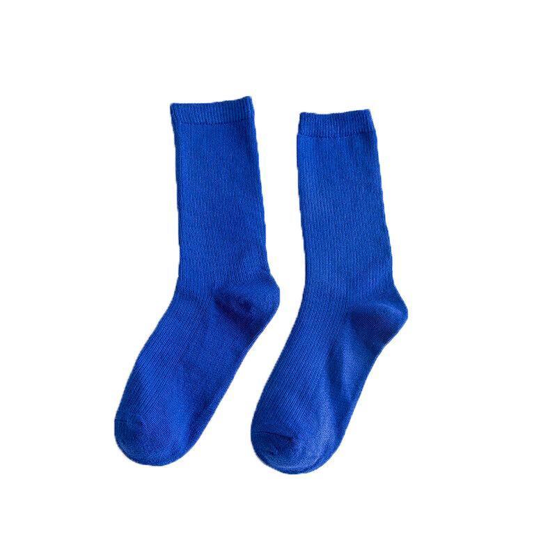 Olid Pure Colour Formal Socks Cotton Fashion Casual Breathable Crew Socks - Rose Red 2 Pairs 10