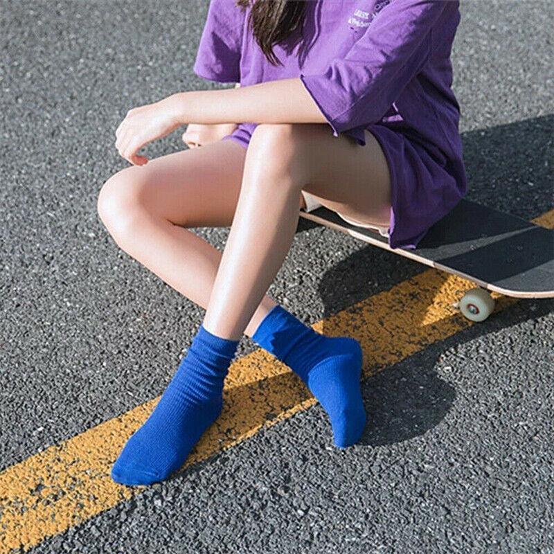 Olid Pure Colour Formal Socks Cotton Fashion Casual Breathable Crew Socks - Yellow 1 Pair 5