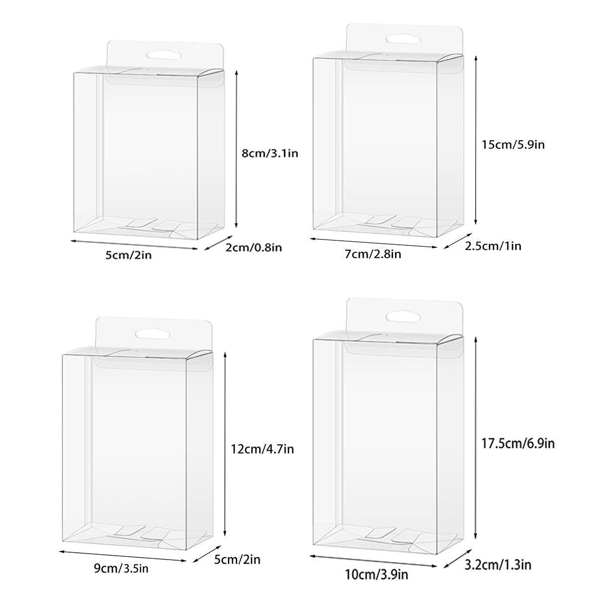50pcs Transparent Gift Boxes with Hooks Clear Packaging Storage Containers - 10x3.2x17.5cm 3