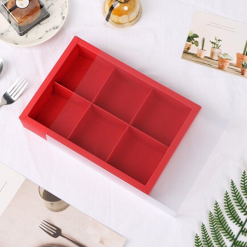 10PCS Cake Box with Transparent Lids Gift Packaging Boxes for Moon Cakes Cookie - Red 4