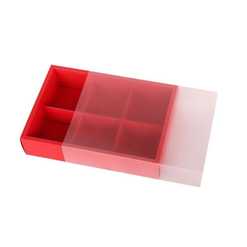 10PCS Cake Box with Transparent Lids Gift Packaging Boxes for Moon Cakes Cookie - Red 6
