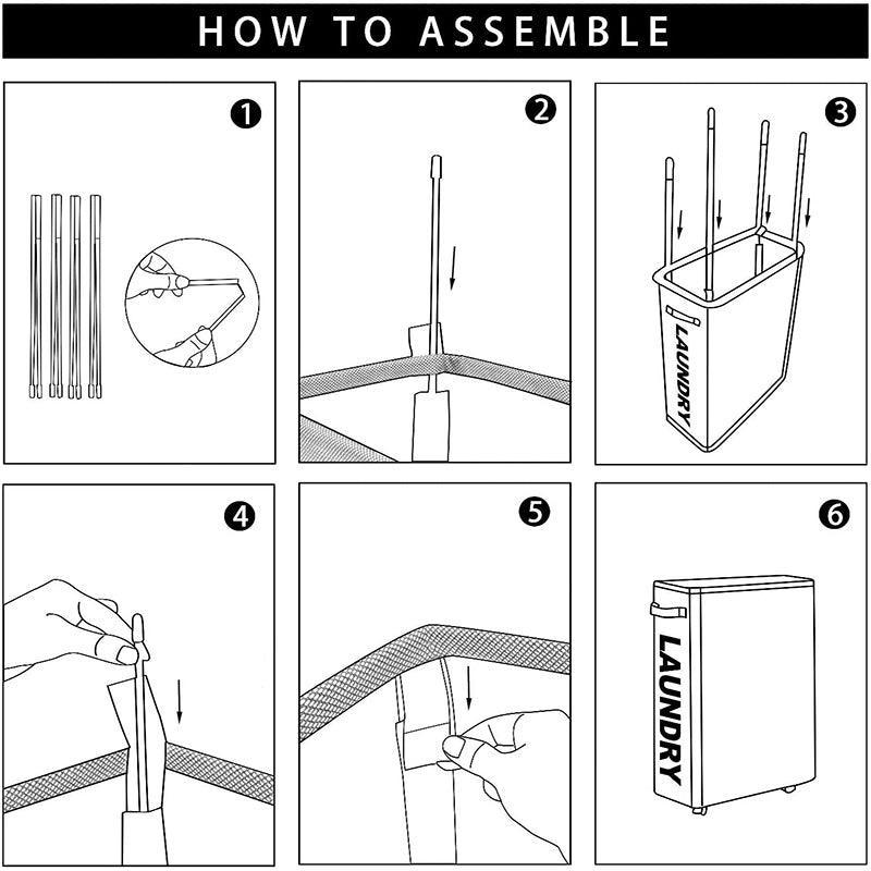 Large Foldable Laundry Washing Clothes Storage Bag Hamper Basket Bin Organiser - Red 3