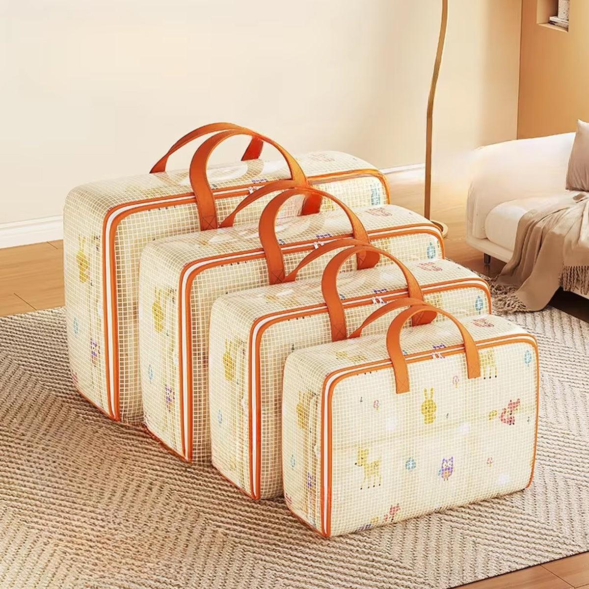 4pcs Large Capacity Quilt Storage Bags for Clothes Luggage Moving Organising Bag 4