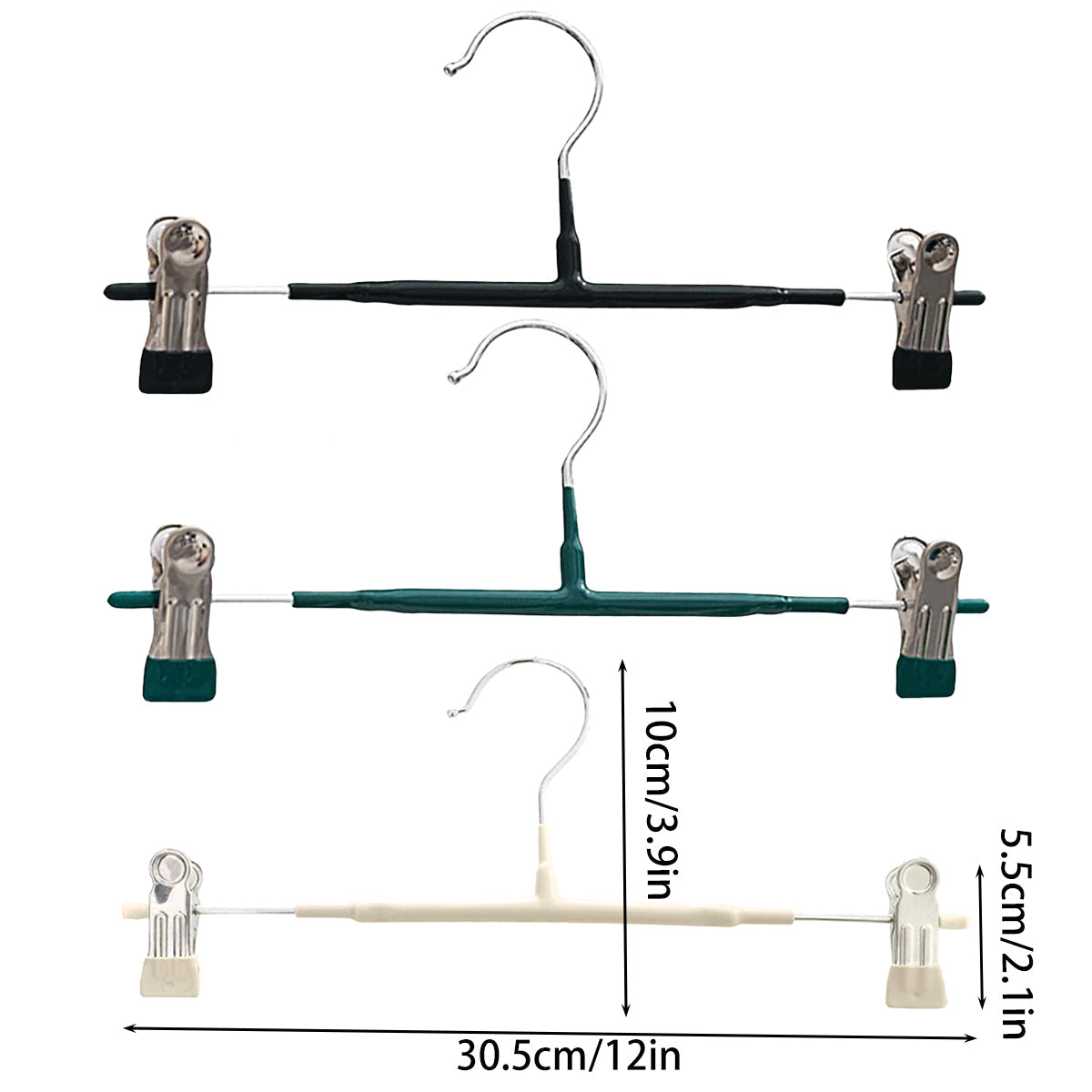 10pcs Home Wardrobe Pant Rack Hanging Trouser Organizer Clothes Hanger - Black 3