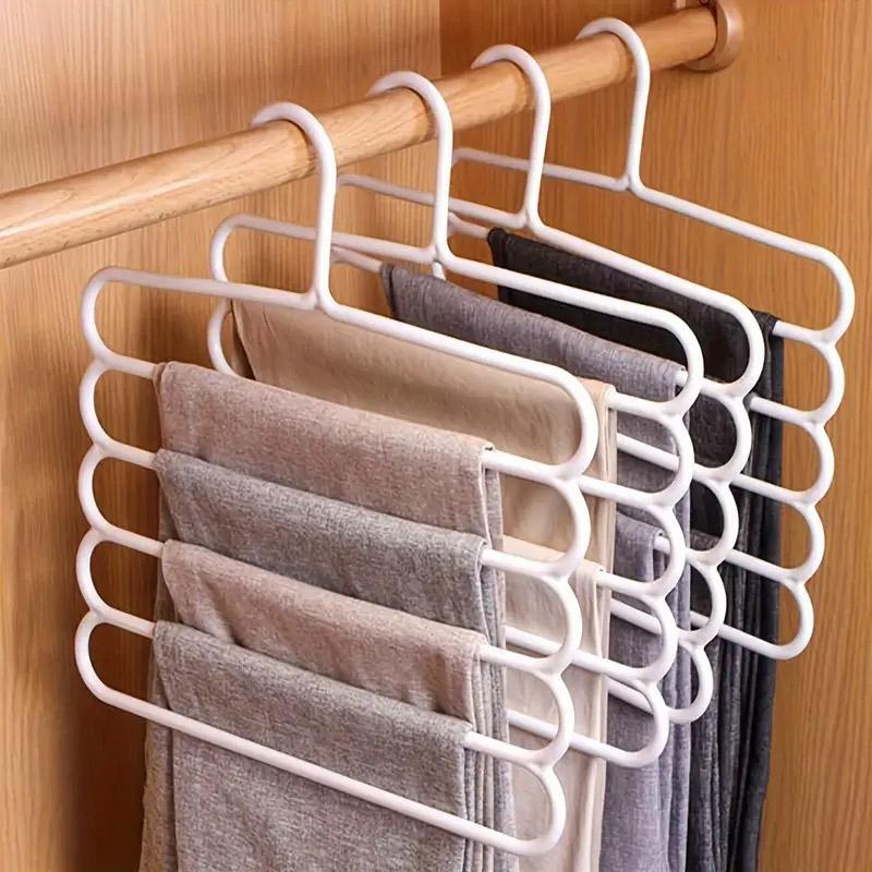 5pcs 5 Tier Trouser Rack Multifunctional Hanging Wardrobe Scarf Tie Hanger Set - Blue 4