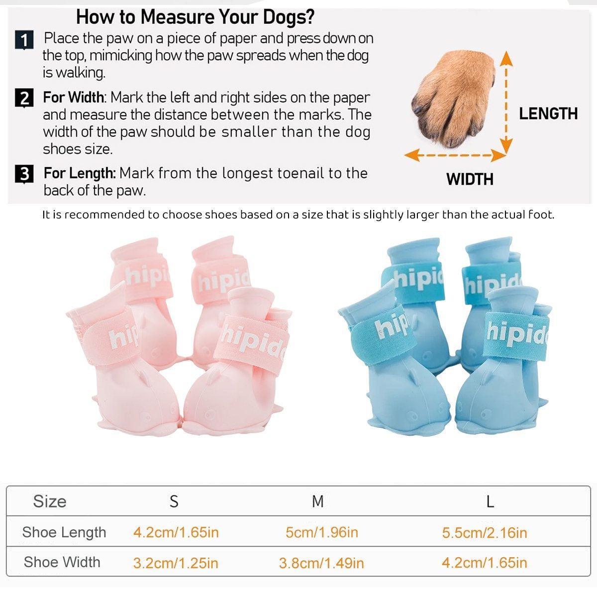 4pcs Cartoon Pet Rain Boots Waterproof Non-Slip Wear-Resistant Shoes for Dogs - Pink - L 3