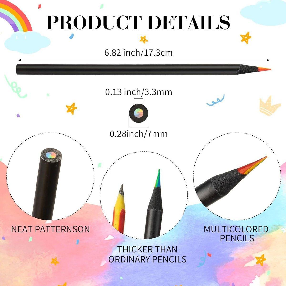 Rainbow Colour Pencils Multicolour Gradient Drawing Pencils for Students 4