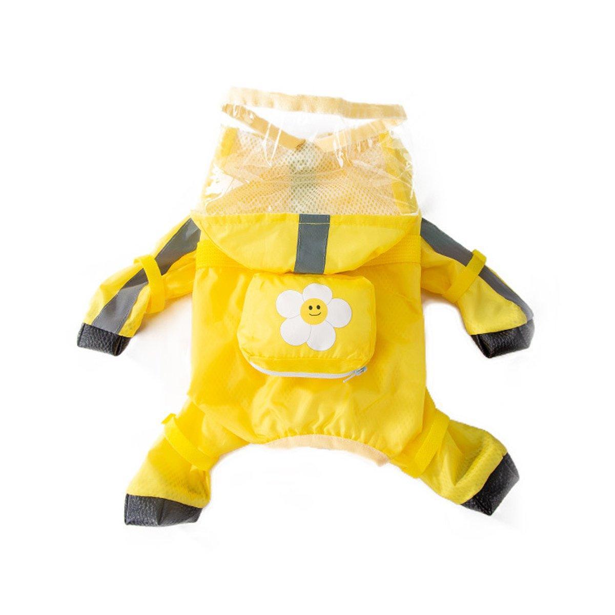 Waterproof Dog Raincoat with Feet Full Coverage Pet Rainy Clothes for Small Dogs - Blue - M 13