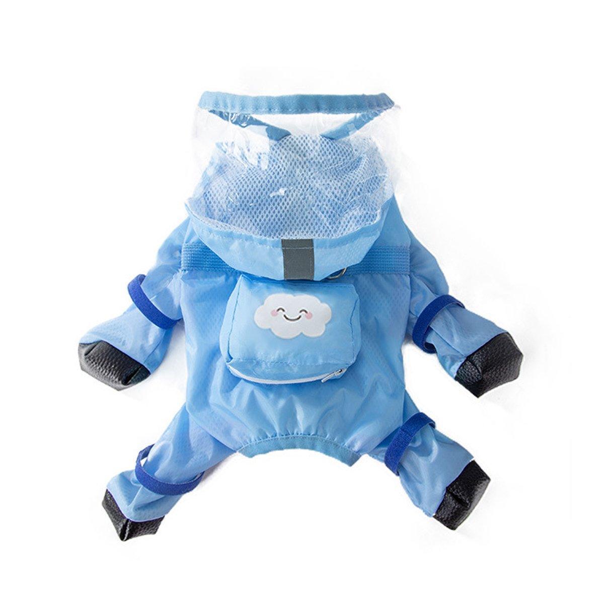 Waterproof Dog Raincoat with Feet Full Coverage Pet Rainy Clothes for Small Dogs - Blue - XXL 9