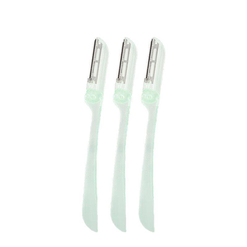 3Pcs Eyebrow Razor Set Facial Trimmer Shaver Blade Hair Remover Beauty Tool - 3X Eyebrow Razor-Light Green 10