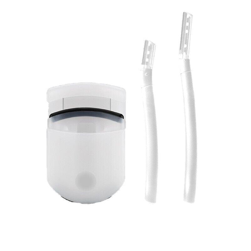 3Pcs Eyebrow Razor Set Facial Trimmer Shaver Blade Hair Remover Beauty Tool - 2X Eyebrow Razor+Scissor-White 6