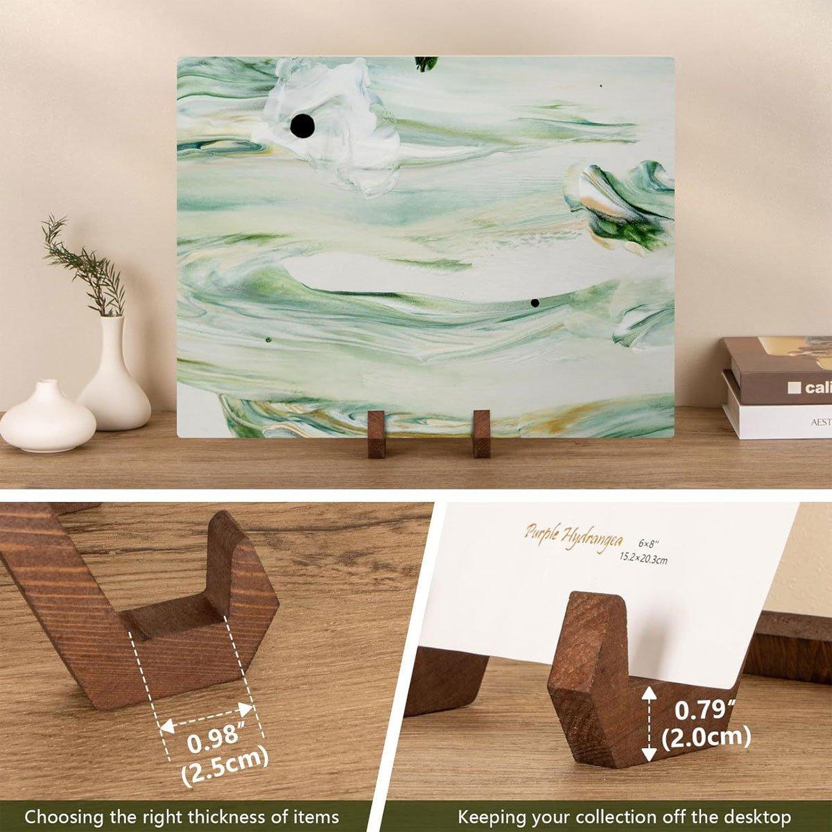 Wooden Recipe Stand Menu Display Holder Family Record Poster Stand Base Rack 5