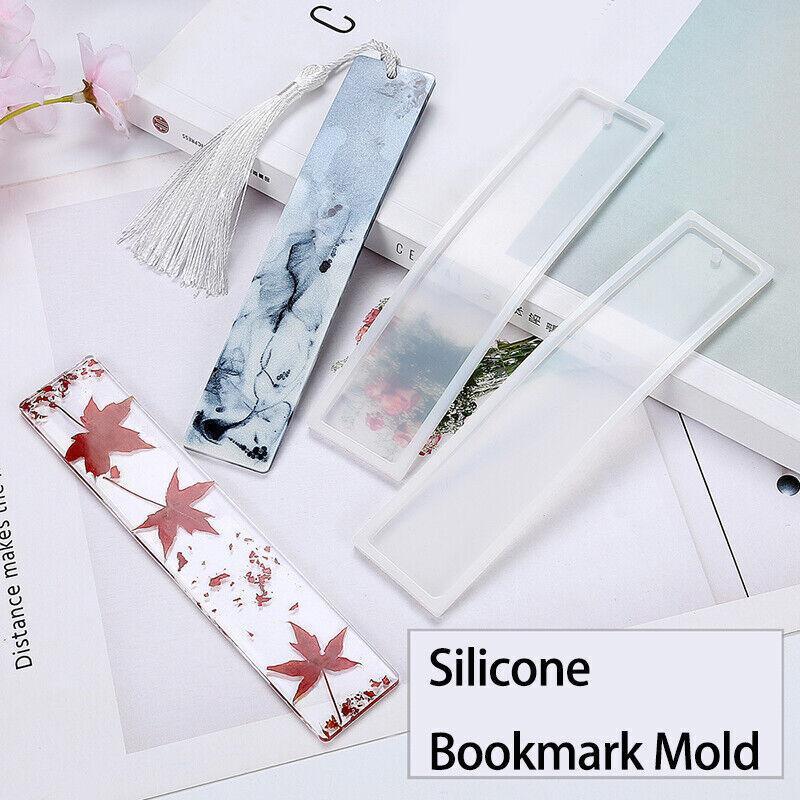 5PCS Silicone Bookmark Mould Rectangle Resin Craft Making Tool for DIY Projects 4