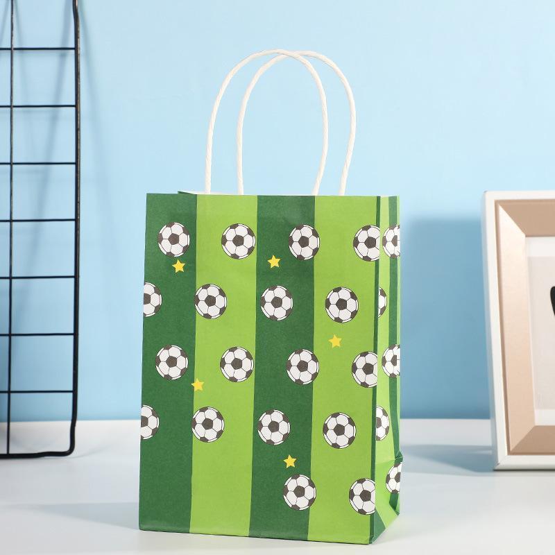 30PCS Fashion Ball Kraft Paper Gift Bag Festivals gift tote bag Party Favor Bag - Red-Tennis-Ball-30pcs 5