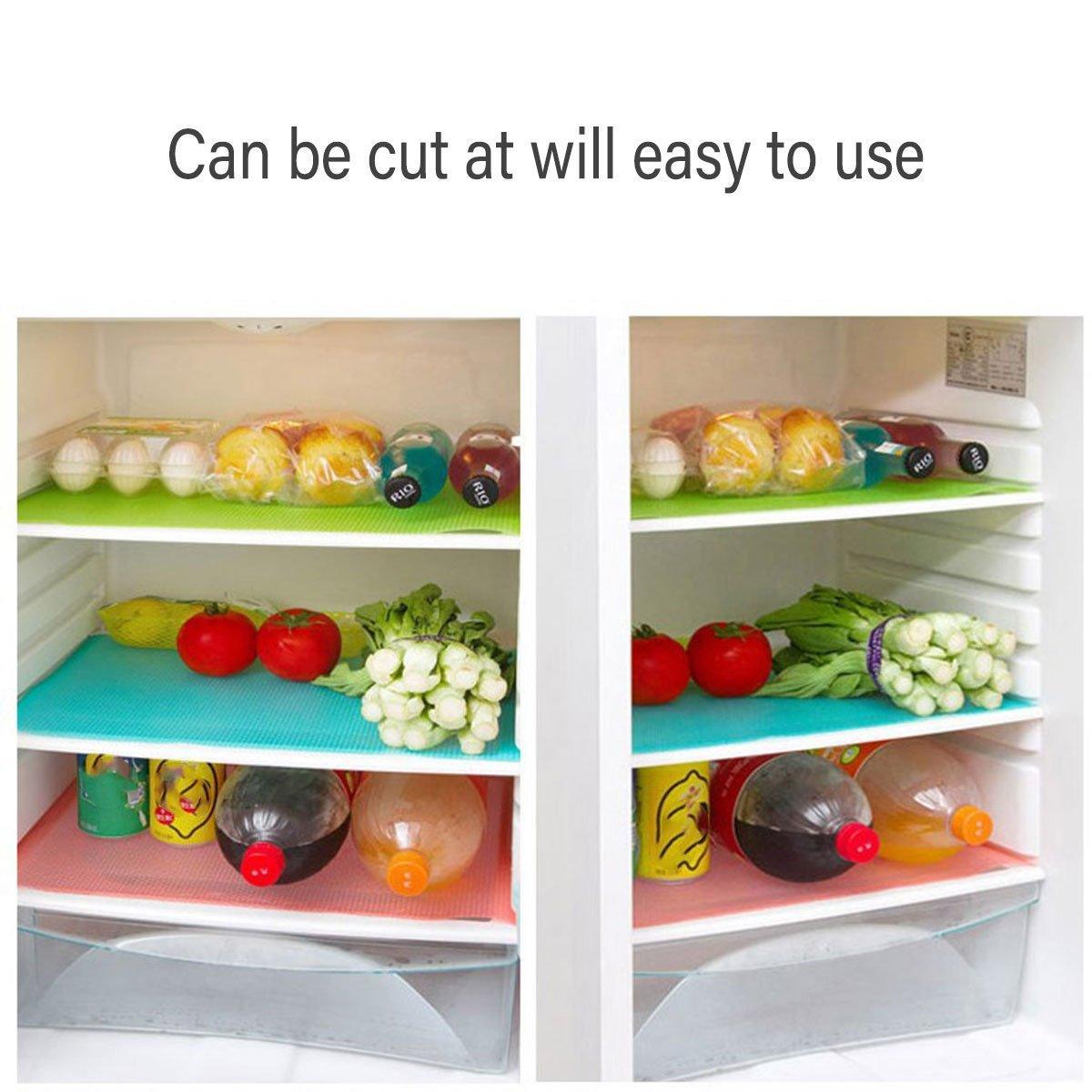 4PCS Cuttable Kitchen Anti-slip Mat Anti-fouling Refrigerator Drawer Liner Mat - Orange 4