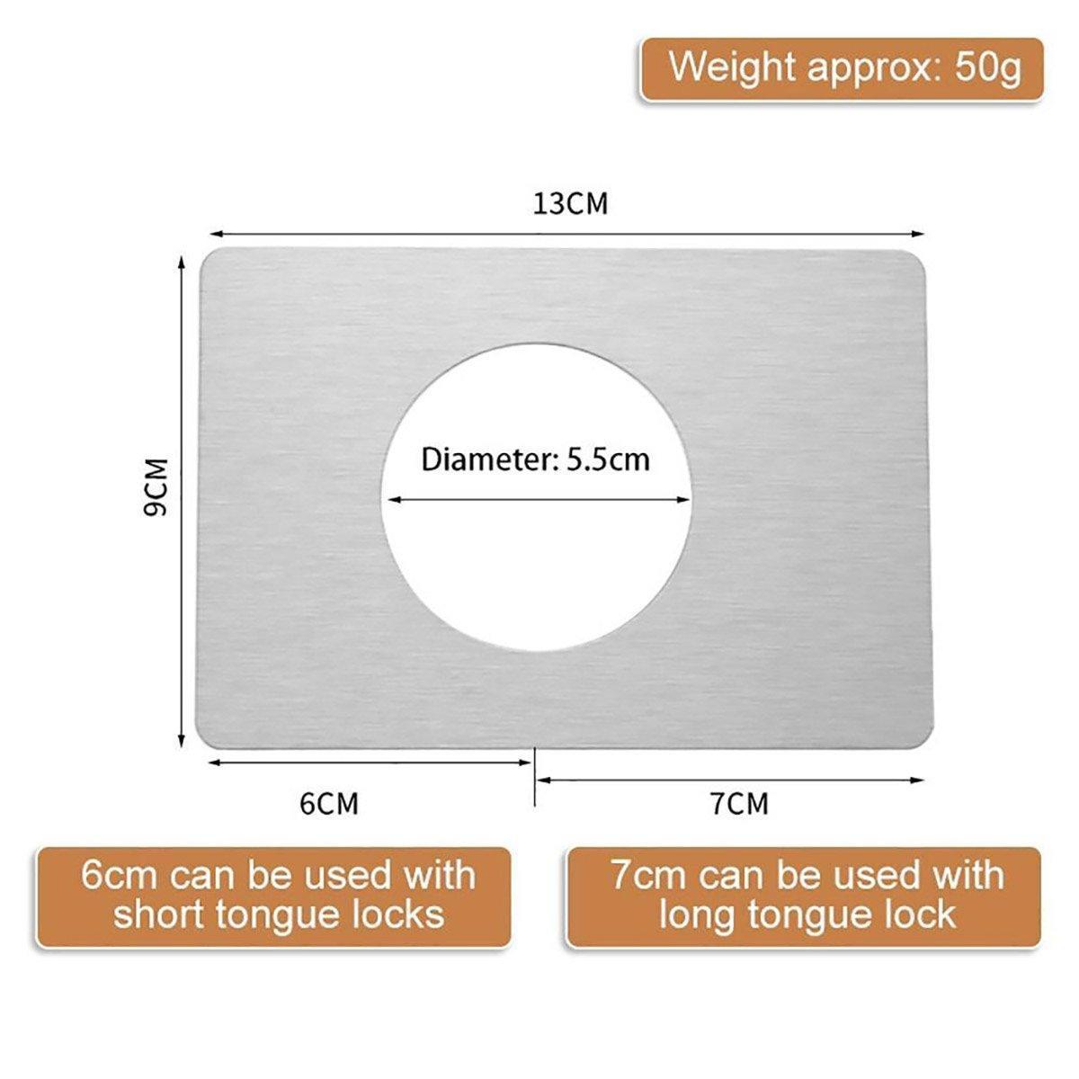 Spherical Lock Repair Plate Set Circular Door Lock Fixing Kit 2 Pieces Metal 3