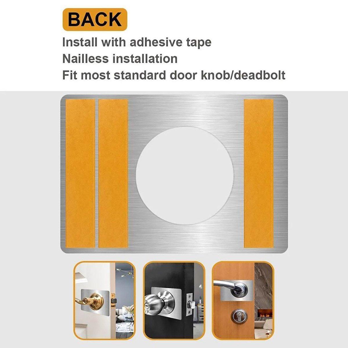 Spherical Lock Repair Plate Set Circular Door Lock Fixing Kit 2 Pieces Metal 4