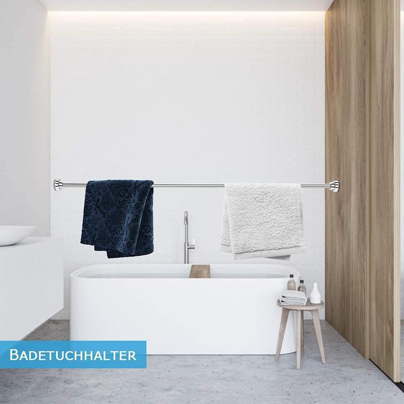 Adjustable Tension Rod Extendable Rack Shower Wind Curtain Closet Pole 50-160cm - 105-160cm 4