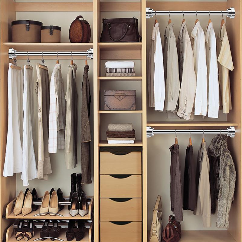 Adjustable Tension Rod Extendable Rack Shower Wind Curtain Closet Pole 50-160cm - 105-160cm 5