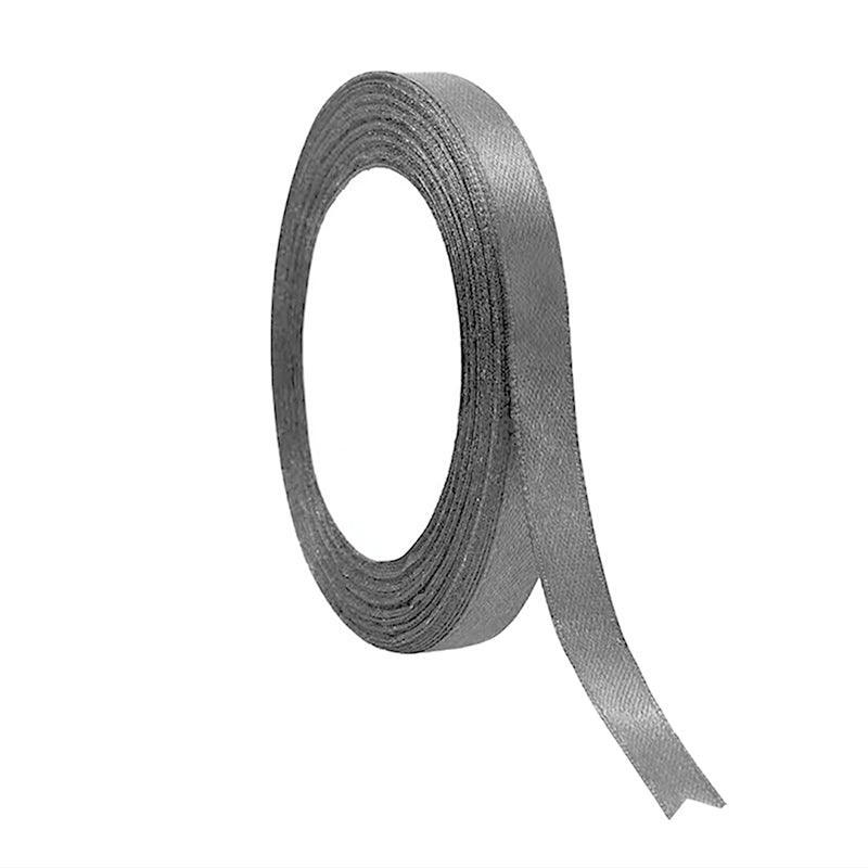 10mm Width Satin Hair Ribbon Wedding Party Decoration Gift Banquet 5m - Dark Grey 10