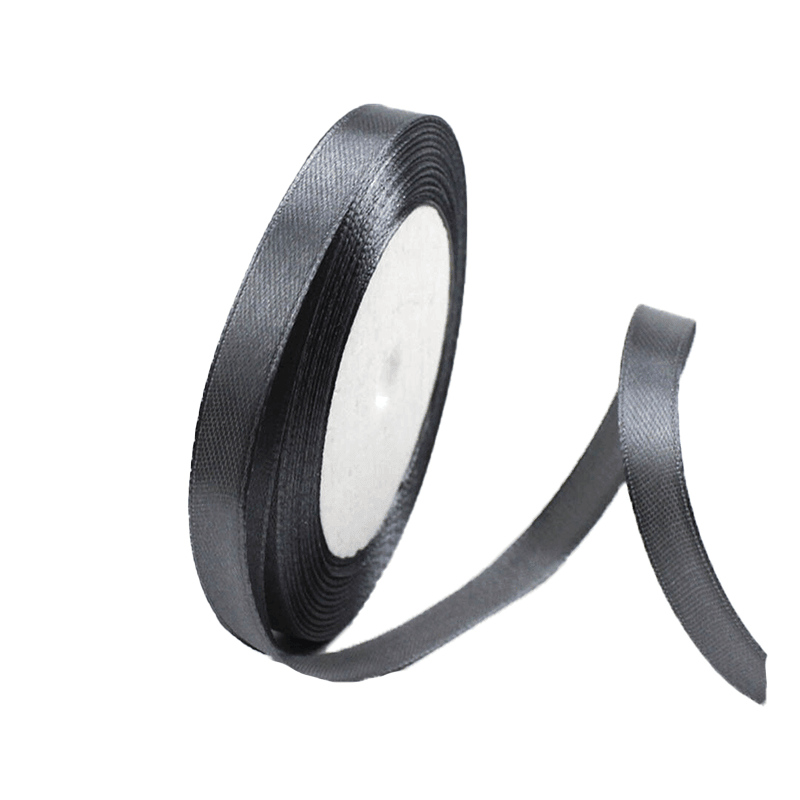 10mm Width Satin Hair Ribbon Wedding Party Decoration Gift Banquet 5m - Silver Grey 11