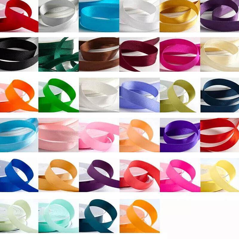 10mm Width Satin Hair Ribbon Wedding Party Decoration Gift Banquet 5m - White