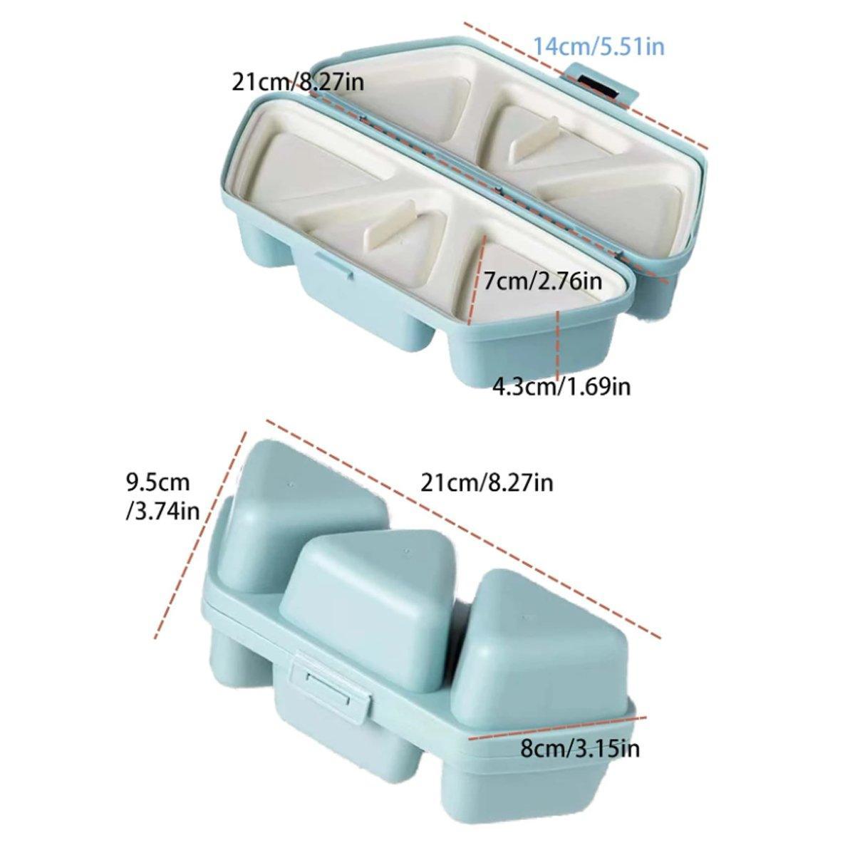 Triangle Onigiri Bento Compartment Lunch Box Portable Food Storage Container 3