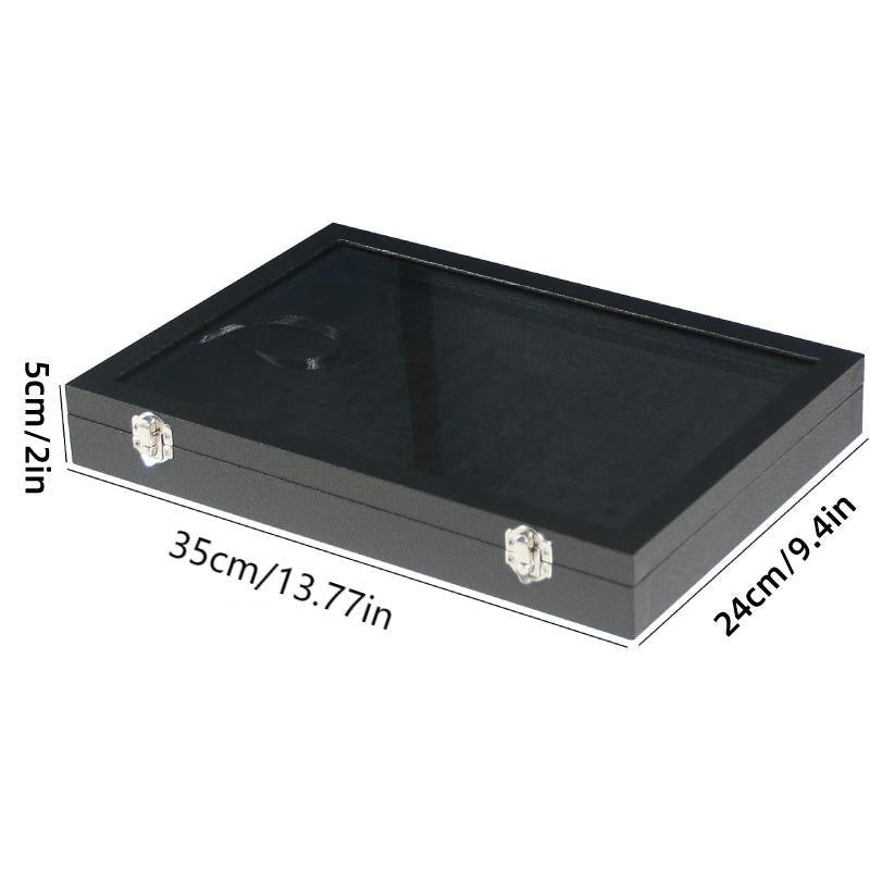 Black Jewellery Box with Lid Dustproof Necklace Ring Earring Storage Display Box 3